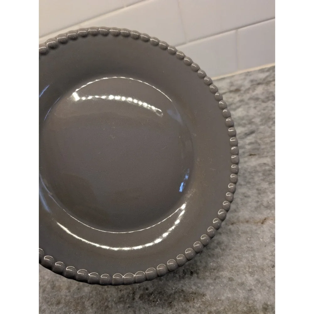 Pier 1 Gray Beaded‎ Salad Plate 8 3/4